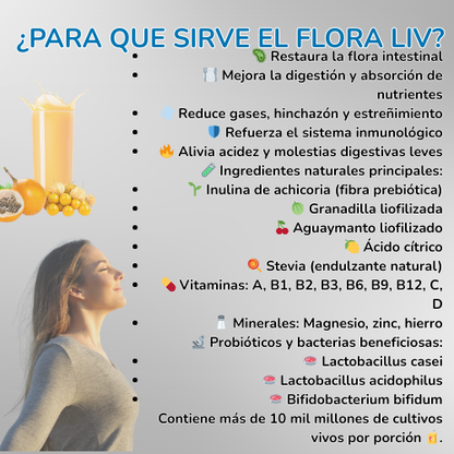FLORA LIV DE FUXION - Solución Probiótico  Natural para tu Digestión