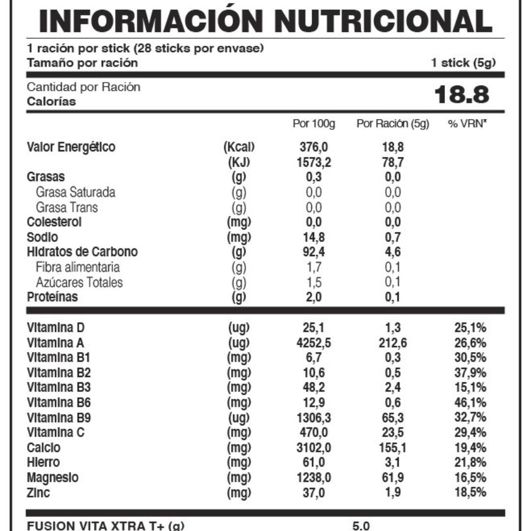 Vita Xtra T+ de FuXion – Energía, vitaminas y minerales